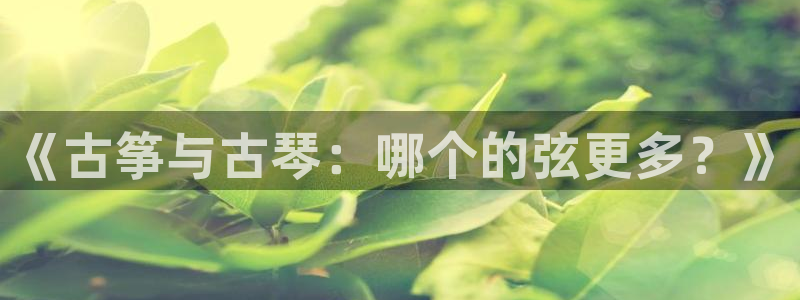 凯发k8旗舰厅手机下载：《古筝与古琴：哪个的弦更多？》